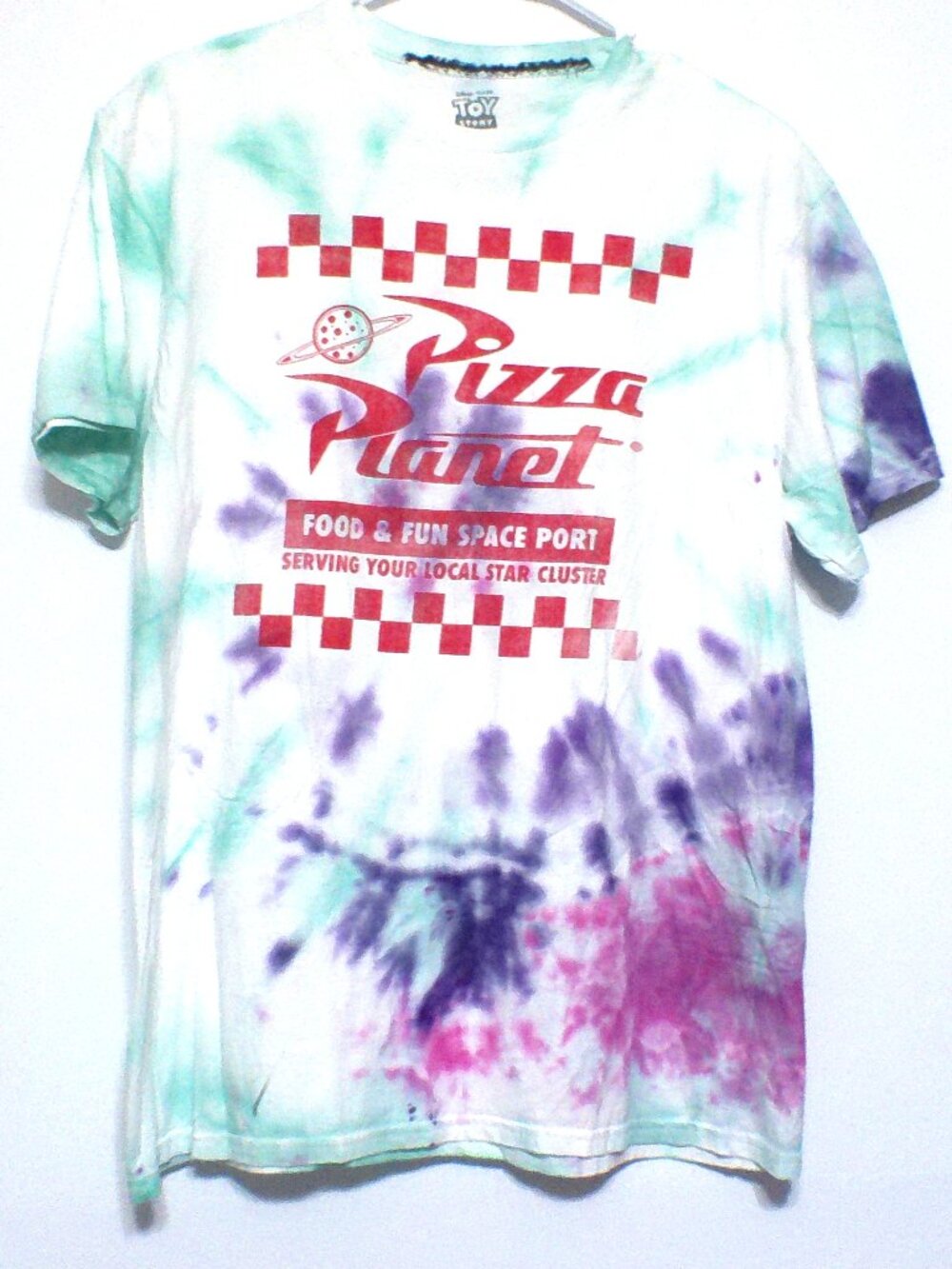 Disney Pixar Toy Story Pizza Planet Tie Dye Graphic T-Shirt Men’s Large